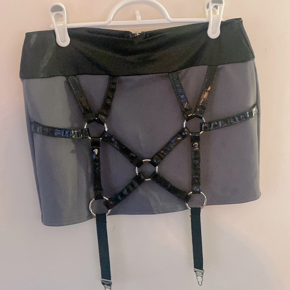 DARQUE  by coquette. bondage style mini skirt
